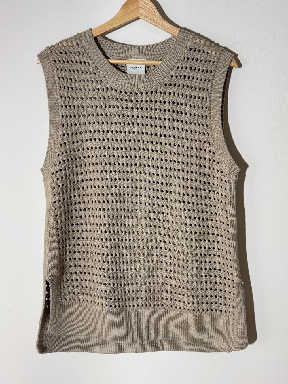 Varley Jenson Stitch Knit Tank Light Taupe Medium - Picture 6 of 11
